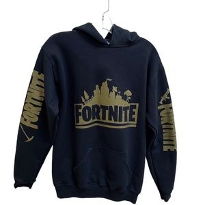 Fortnite Fortnight Black Hoodie With Brushed Gold Graphics Youth XL Sweatshirt